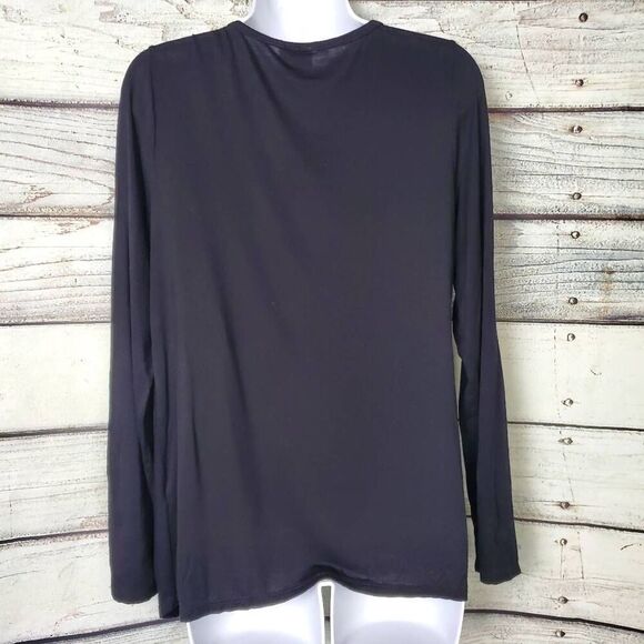 Vocal USA Women’s Black Long Sleeve Draped Hem Top Size Medium - Picture 7 of 8